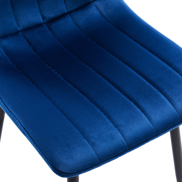 Set of 4 Fabric Velvet Dining Chairs blue