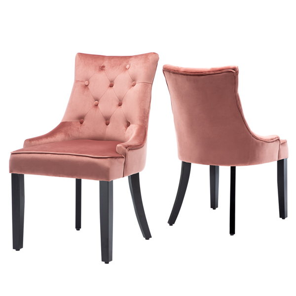 Set of 2 Dining Chairs Made of Fabric Velvet