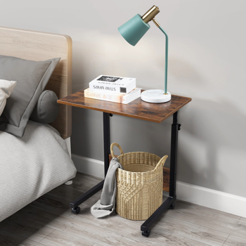 Rolling & Height adjustable P2 15MM Chipboard & Steel Side Table with Baffle