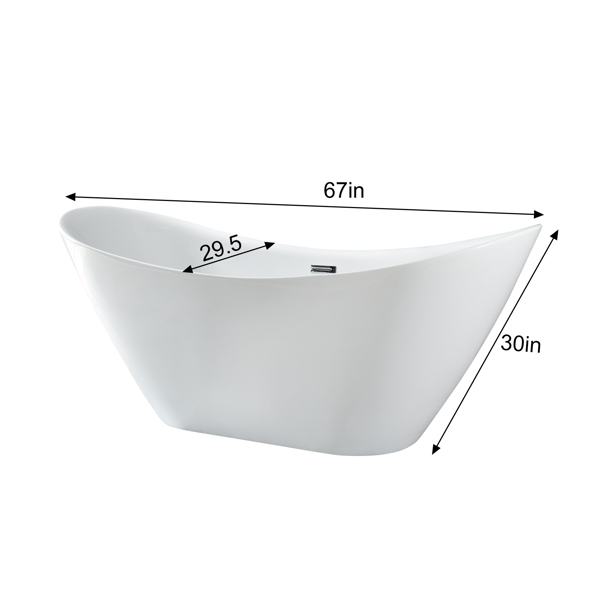 White Acrylic Piece Form 170 * 75 * 76 cm Bathtub Without Base 829