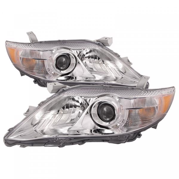 LEAVAN Halogen Headlight Headlamps Projector Assembly Driver and Passenger Side W/Bulbs for 2010-2011 Toyota Camry LE/XLE/Base
