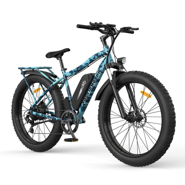 AOSTIRMOTOR 26" 750W Electric Bike Fat Tire P7 48V 13AH Removable Lithium Battery for Adults with Detachable Rear Rack Fender S07-F New Model