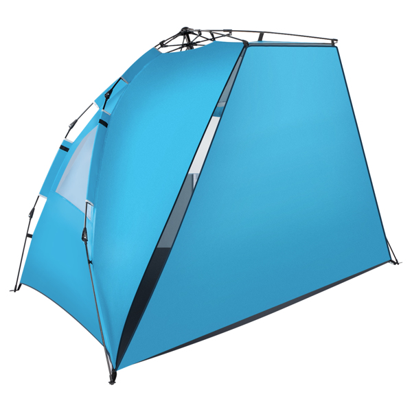  Fiberglass Pole Oxford Cloth Quick-Open Free Ride Beach Tent Blue 