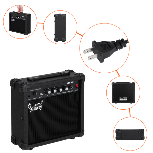 【Do Not Sell on Amazon】Glarry 20w Electric Guitar Amplifier