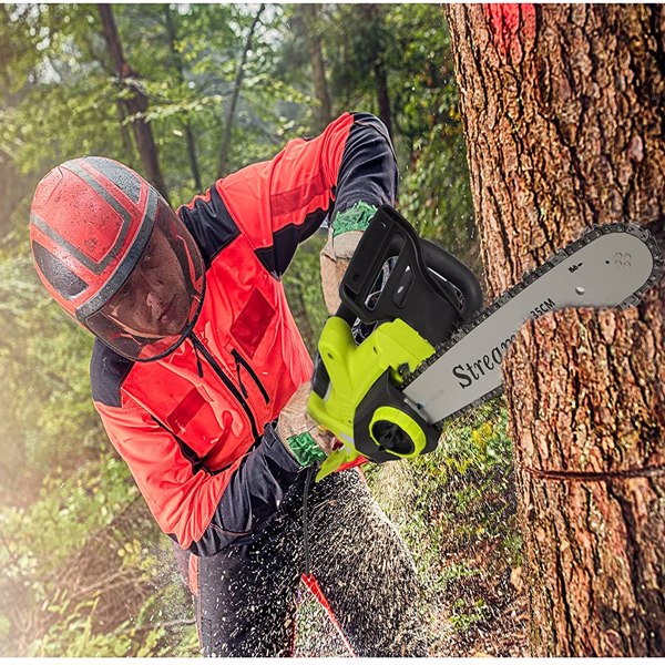 Electric Chainsaw, 1800W Chainsaw with 14-Inch (35cm) Guide Bar, Automatic Oiling, Lightweight Electric Saw Corded for Cutting Trees, 10m Power Cable, Tool-Free Chain Tensioning