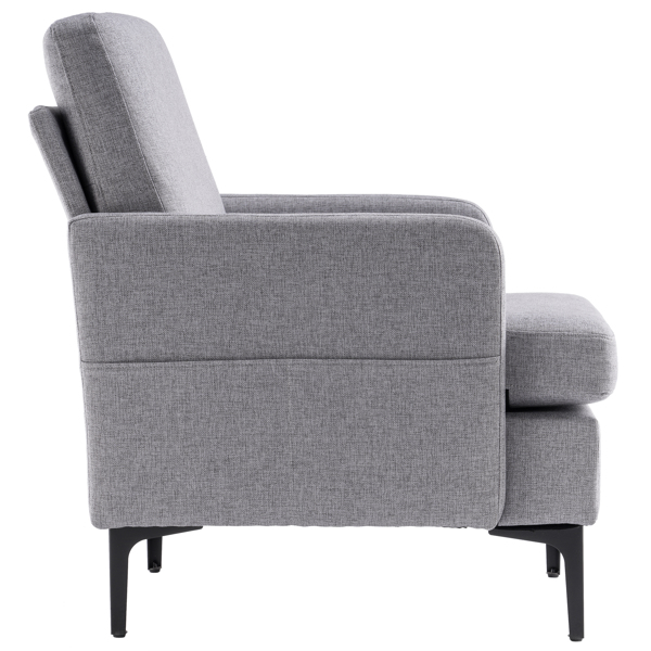 FCH Lounge Chair, Comfy Single Sofa Accent Chair for Bedroom Living Room Guestroom, Light Grey