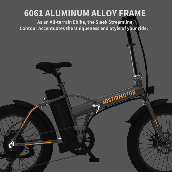 AOSTIRMOTOR Folding Electric Bicycle 500W Motor 20" Fat Tire With 36V/13Ah Li-Battery零售限价$849亚马逊禁售