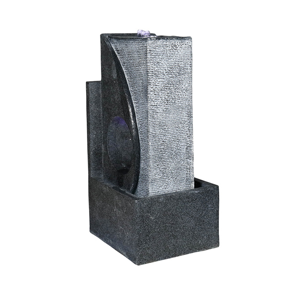 24.4inches Modern Water Fountain with Led Lights for Home Decor