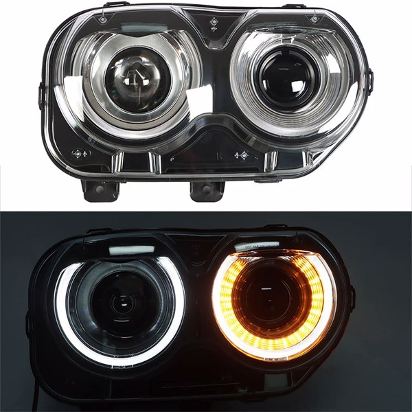 LEAVAN Halogen Headlamp Headlights Assembly Right Replacement for 2015-2019 Dodge Challenger Passenger Side