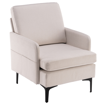 Lounge Chair, Comfy Single Sofa Accent Chair for Bedroom Living Room Guestroom, Beige