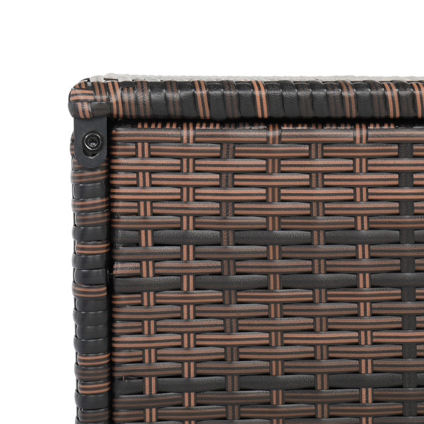 71*71*60.5cm Square Brown Gradient Iron Frame Can Be Stored Rattan Locker