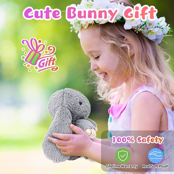 Talking Bunny Toys for Kids, Repeats What You Say, Interactive Stuffed Plush Animal Talking Toy, Singing, Dancing and Shaking for Girls Boys