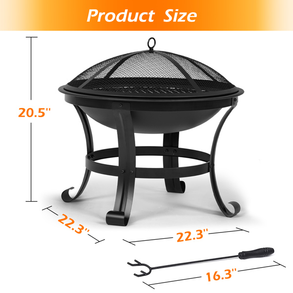 56CM 3 in 1 Fire Pits for Garden