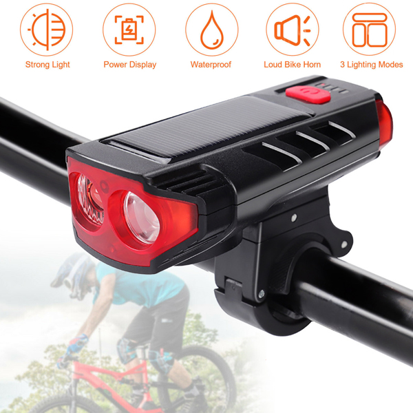 USB Rechargeable LED Bicycle Headlight Bike Front Rear Light Cycling Lamp