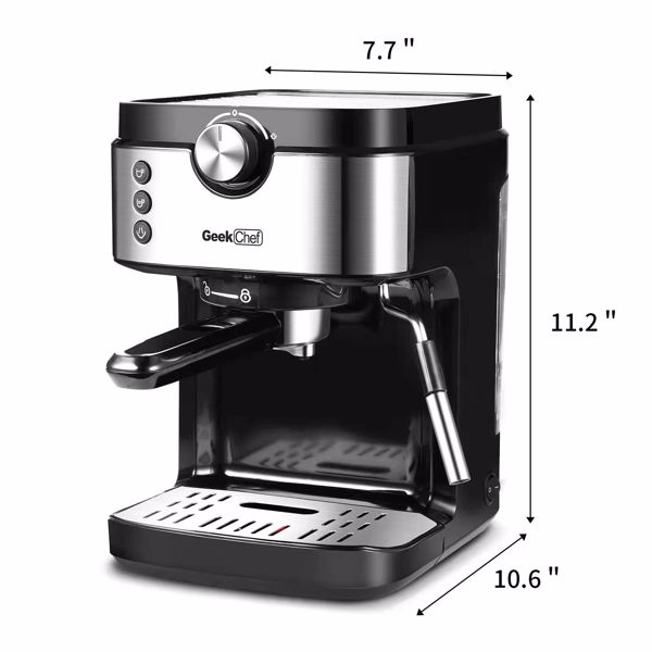 【周末无法发货，谨慎下单】Espresso Machine 15 Bar Coffee Machine With Foaming Milk Frother Wand, 1300W High Performance No-Leaking 900ml Removable Water Tank，Banned from selling on Amazon