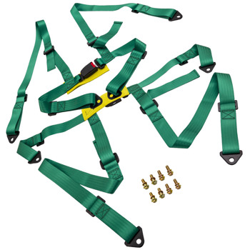2 Packs Universal 4 Point Racing Safety Harness Seat Belt 2\\" Strap Green