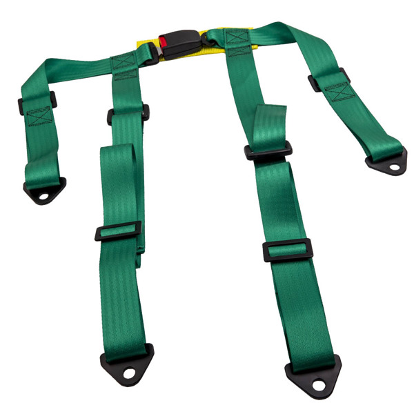 2 Packs Universal 4 Point Racing Safety Harness Seat Belt 2" Strap Green