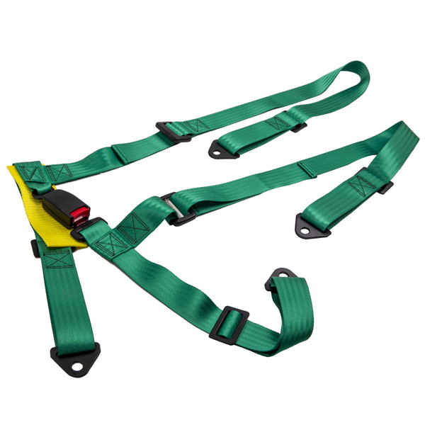 2 Packs Universal 4 Point Racing Safety Harness Seat Belt 2" Strap Green