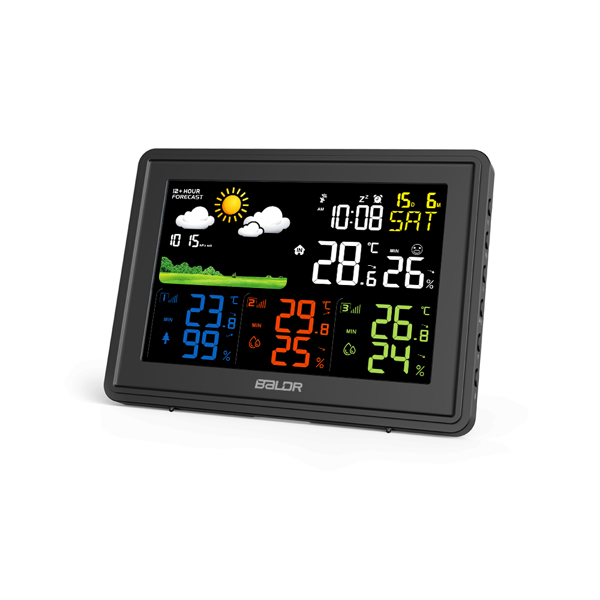 WIRELESS COLOR WEATHER STATION WITH 3 REMOTE SENSORS