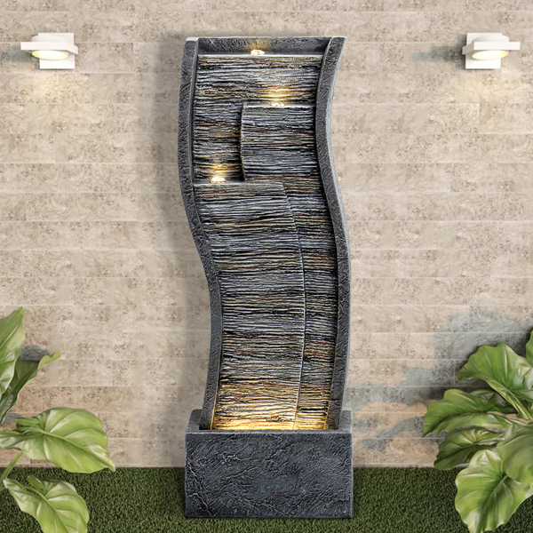 39.3inches Indoor Outdoor Fountain with LED Lights