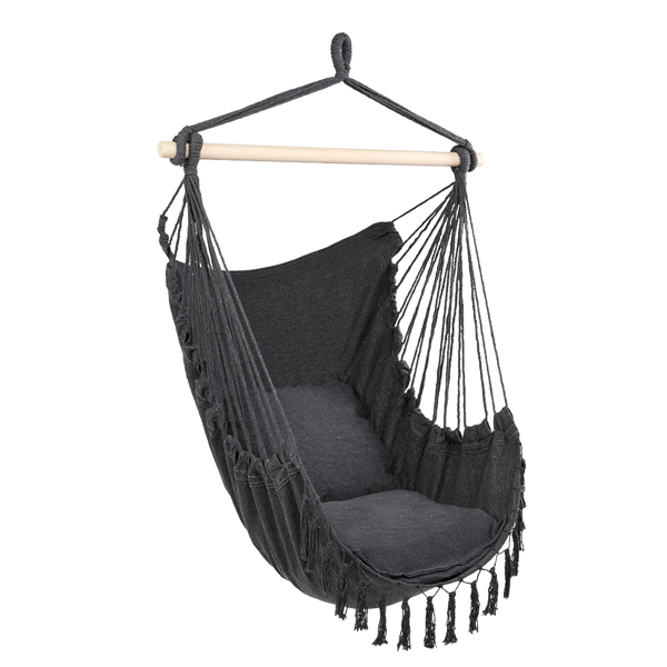 1.5*1.2m Tassel Plus Pillow Hanging Chair Gray 