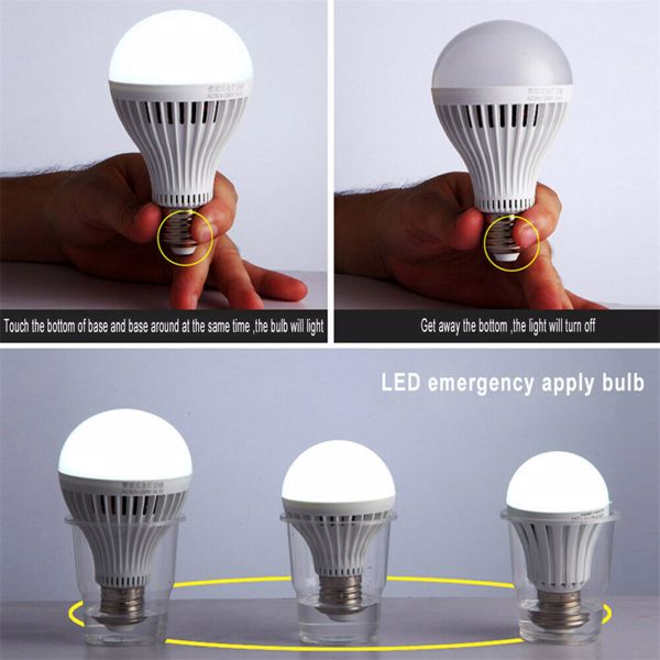 Rechargeable E27 12W LED Light Bulb with Battery Backup Emergency LED Bulb White