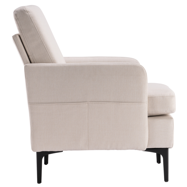FCH Lounge Chair, Comfy Single Sofa Accent Chair for Bedroom Living Room Guestroom, Beige