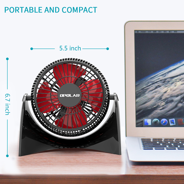 (ABC)Portable Desk USB Fan, Super Quiet, Maximal 40db, Perfect Table Fan, Small Size, 2 Speeds, 360° Rotating Free Adjustment Personal Fan for Home,Office and Dorm