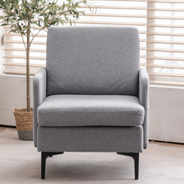 FCH Lounge Chair, Comfy Single Sofa Accent Chair for Bedroom Living Room Guestroom, Light Grey