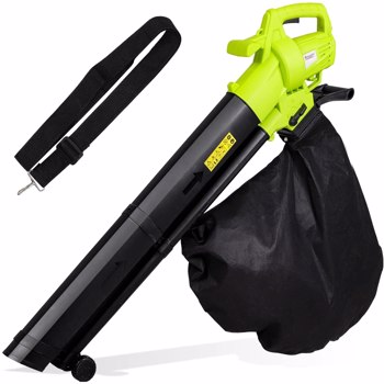 Leaf Blower and Vacuum, 3000W 3 in 1 Electric Garden Leaf Blower/Vacuum Shredder with Wheels, 35L Large Collection Bag Carry Strap, Portable Lightweight Design -10:1 Shredding Ratio, 10m Cable