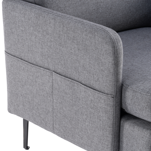 FCH Lounge Chair, Comfy Single Sofa Accent Chair for Bedroom Living Room Guestroom, Dark Grey