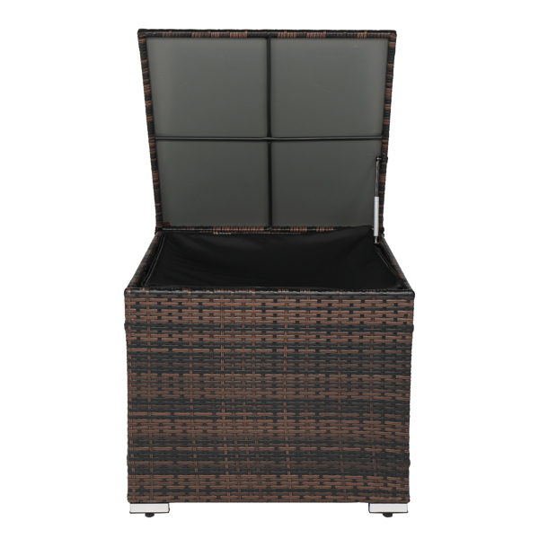 71*71*60.5cm Square Brown Gradient Iron Frame Can Be Stored Rattan Locker