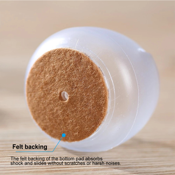 48pcs Round Chair Leg Caps Silicone Floor Furniture Cover Felt Pads Feet Protector