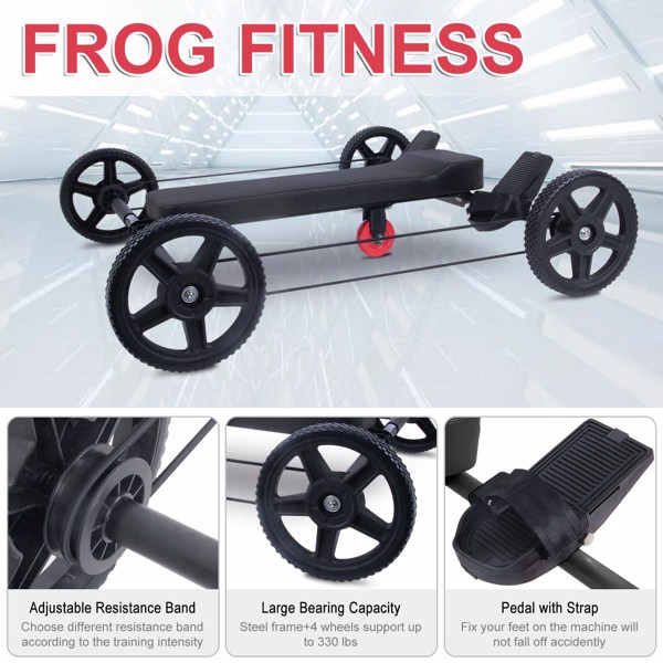 Core & Abdominal Trainers Abs Workout Equipment Ab Roller Exercise Machine w/ Four Wheels Breaststroke Chariot