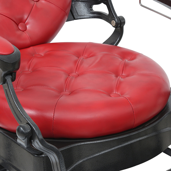 PVC Leather, Aluminum Alloy Frame, Extra Large Pump Disc With Towel Rack, Reclining 300lbs Barber Chair Red