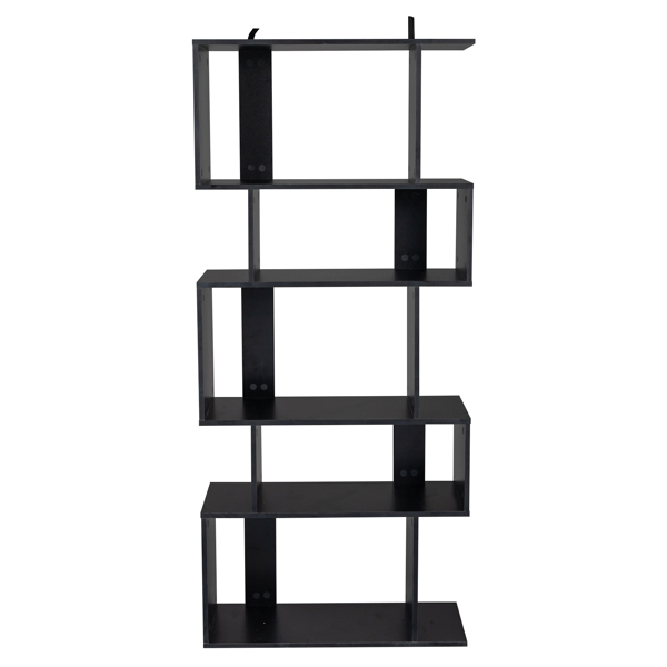 Freestanding Ladder Bookcase, 5 Cubes Corner Storage Bookshelf, 5-Layer Shelves Closet Organizer Rack Display Cabinet (Black)