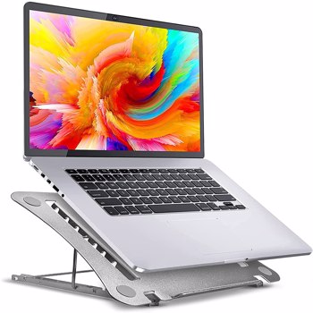 Laptop Stand, Adjustable Aluminum Computer Stand, Ergonomic Notebook Stand for Desk, Metal Laptop Riser Compatible with 10 to 15.6 Inches Laptops