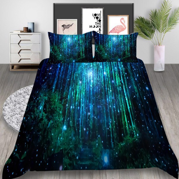 Home Bed Set Luxury Vintage Bedding Suit 3D Forest Painting Duvet Cover Set With Pillowcase High Quality Twin