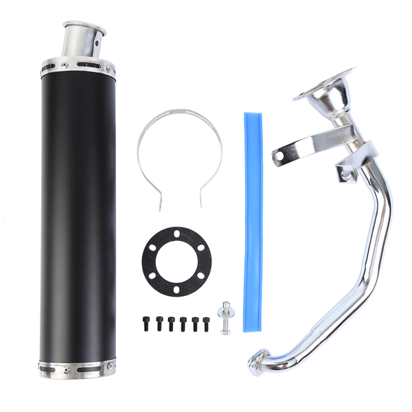 Scooter Performance Exhaust Pipe Fits For GY6 125cc/150cc Aluminum Black