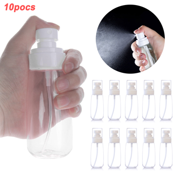 10Pcs 80ml Travel Empty Spray Bottles Transparent Plastic Perfume Atomizer