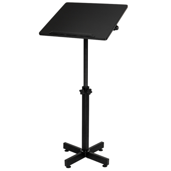 Lectern Stand Portable Adjustable Height Podium Table Black