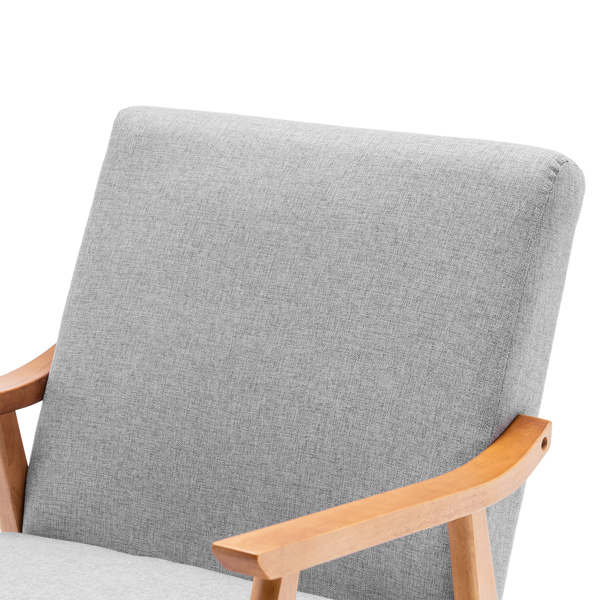 Single Seat C Backrest Without Buckle Fabric Simple Indoor Leisure Chair Light Grey
