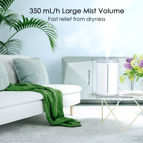 Humidifiers for Bedroom Large Room, Won't Leak Vewior 4.5L Top Fill Cool Mist Last 60 Hours, Air humidifier and Diffuser 2 In 1, Easy to Clean Super Quiet for Living Room Office (Shipment from FBA)