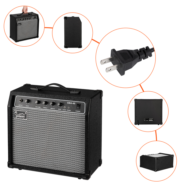 [Do Not Sell on Amazon] Glarry 40W GBA-40 Electric Bass Amplifier Black 