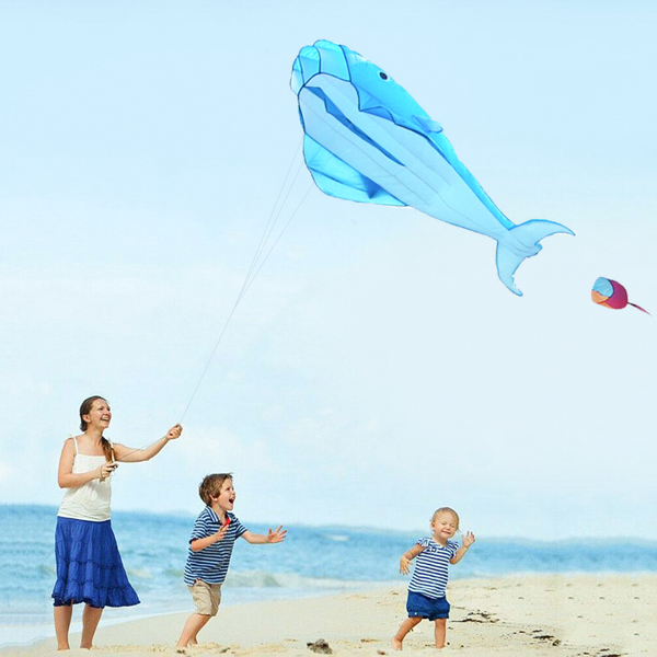Kite Huge Pull Back Animal Kites with Handle and String for Park Beach Playground Outdoor Fun Dolphin