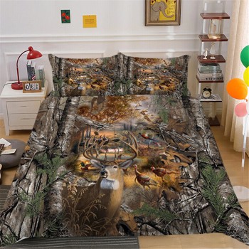 3D Elk Painting Bedding Covers Home Textiles Vintage Polyester Quilt Cover Set Newly Fashion Bedclothes
