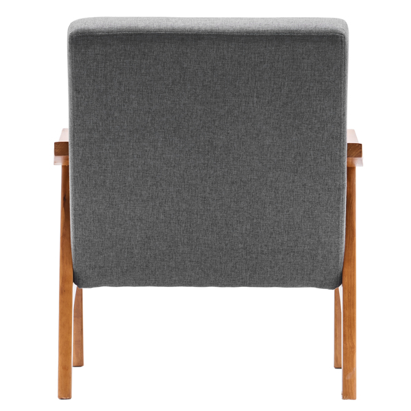Single Seat C Backrest Without Buckle Fabric Simple Indoor Leisure Chair Dark Grey