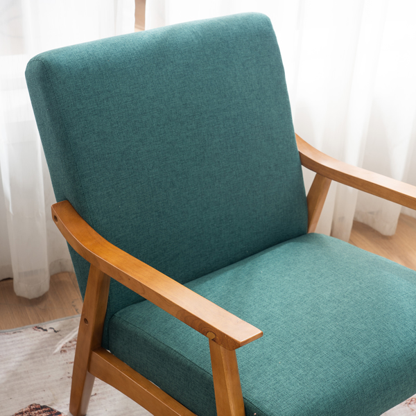 Single Seat C Backrest Without Buckle Fabric Simple Indoor Leisure Chair Emerald