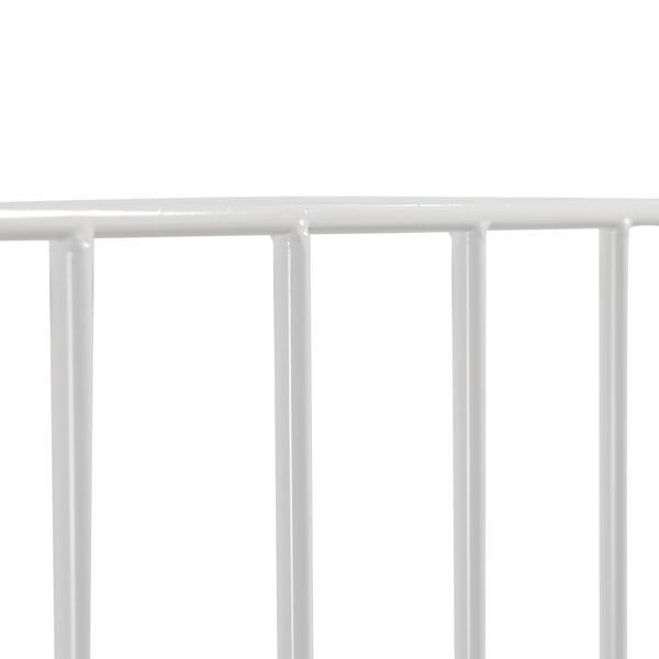 Simple Iron Round Tube Upper and Lower Horizontal Tube Middle Vertical Tube Twin Headboard White