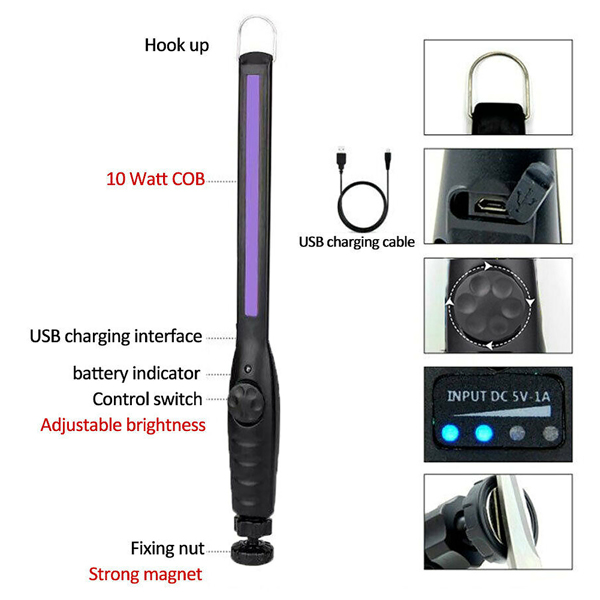 USB Efficient Sterilize Light Germicidal Lamp Home Handheld Disinfection